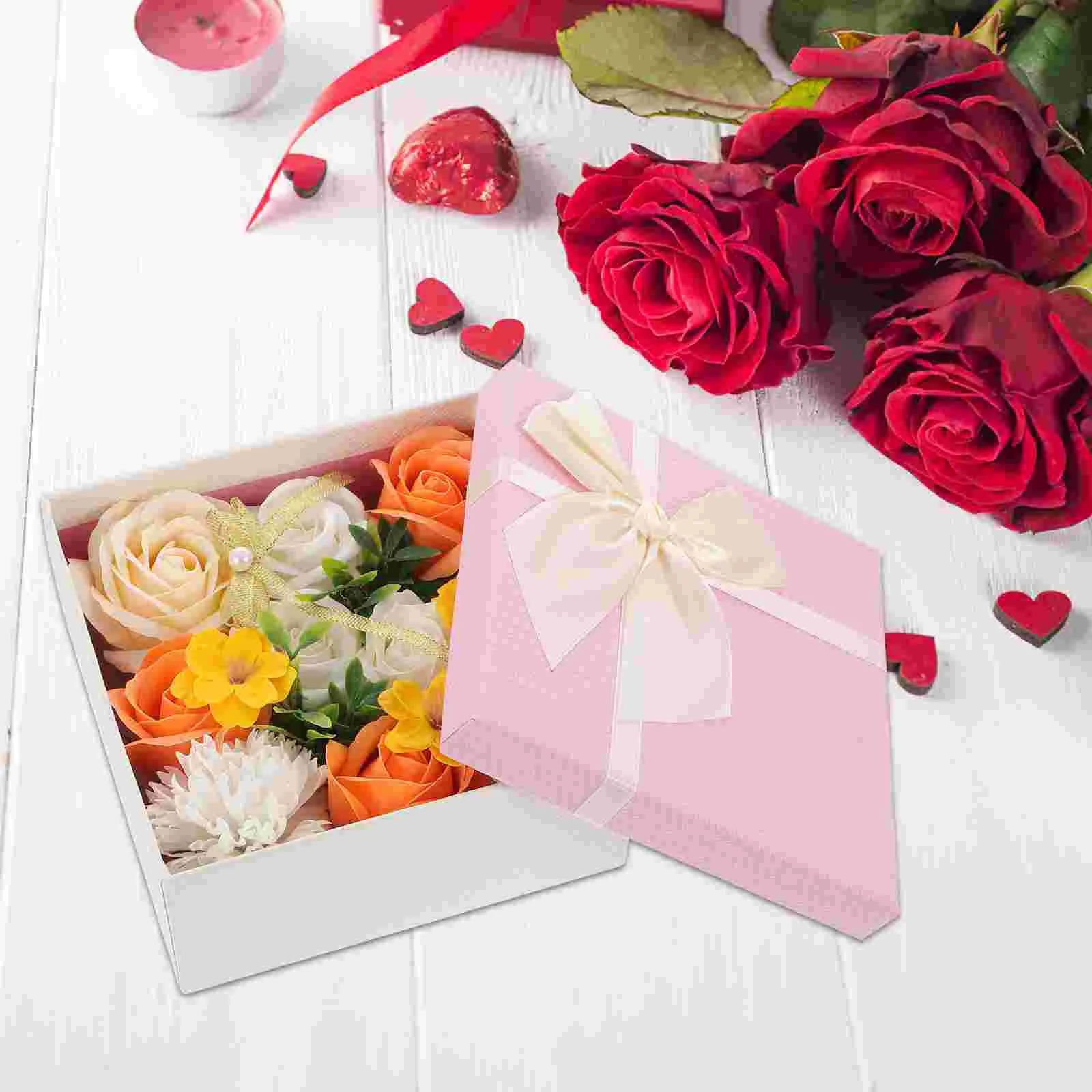 

Decorative Boxes with Lids Soap Flower Gift Artificial Home Decoration Card Gifts