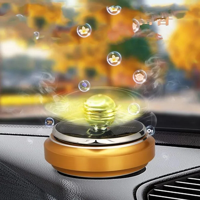 Solar light sense rotating car mounted fragrance Golden Snitch base Interior center console trim perfume dispels fragrance