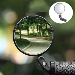 Motorcycle Handle Bar End Rear View Mirror Adjustable 360° Convex Round Mirror Auxiliary Rearview Mirror for Bike Moto Handlebar