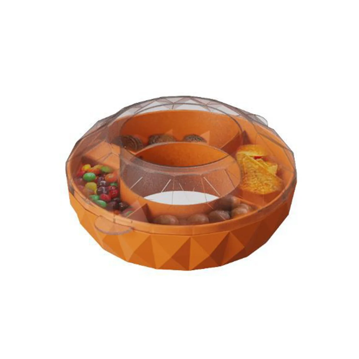 Snack Bowl for Stanley 40Oz Cup with Handle Reusable Snack Tray with 4 Compartment Snack Bowl -Orange