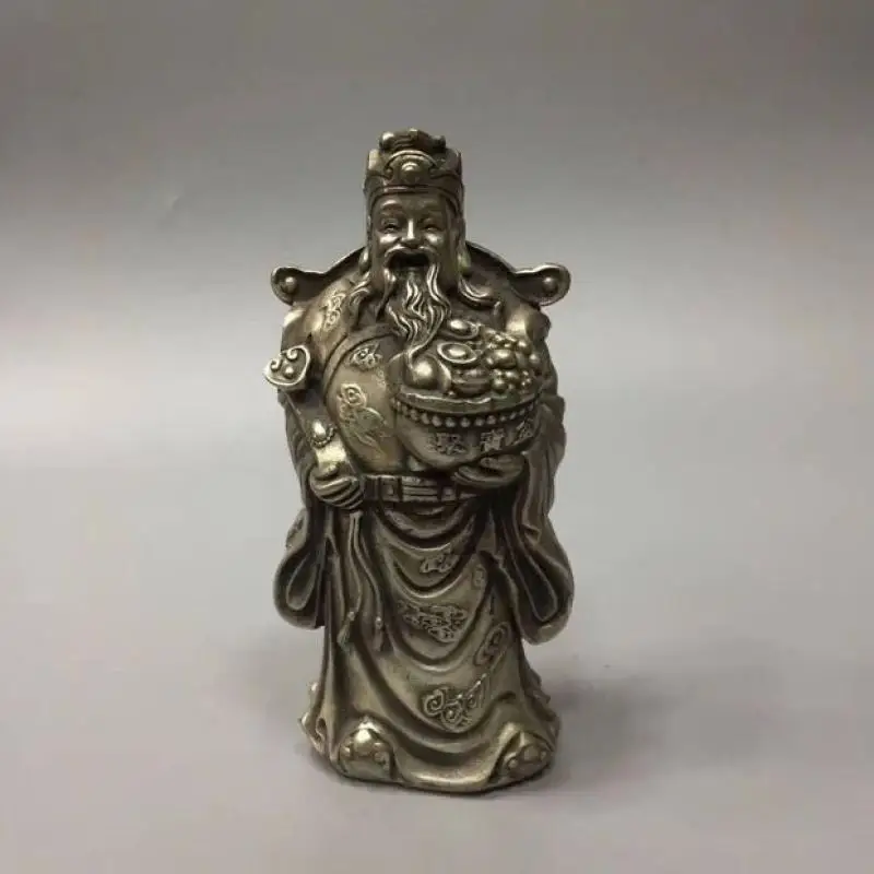 

Precious Handwork Decor Exquisite Copper Carving Kindly God Wealth Lucky Statue