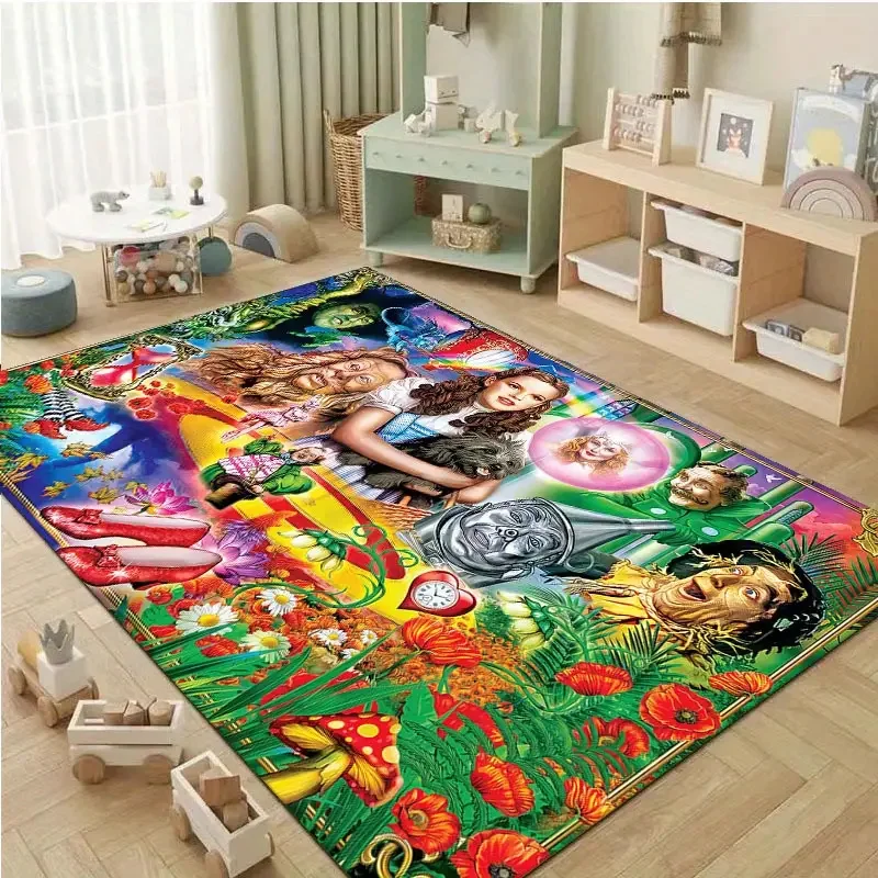 Wizard of Oz Themed Crystal Velvet Area Rug - Anti-Slip, Perfect for Living Room, Bedroom, Kitchen, Bathroom Outdoor Patio Decor