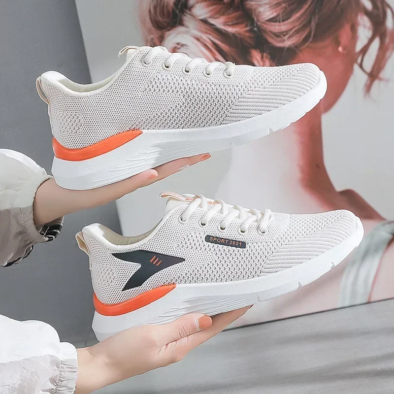 Vrouwen Casual Schoenen Mode Ademende Walking Mesh Platte Schoenen Sneakers Vrouwen 2023 Gym Gevulkaniseerde Schoenen Wit Vrouwelijk Schoeisel