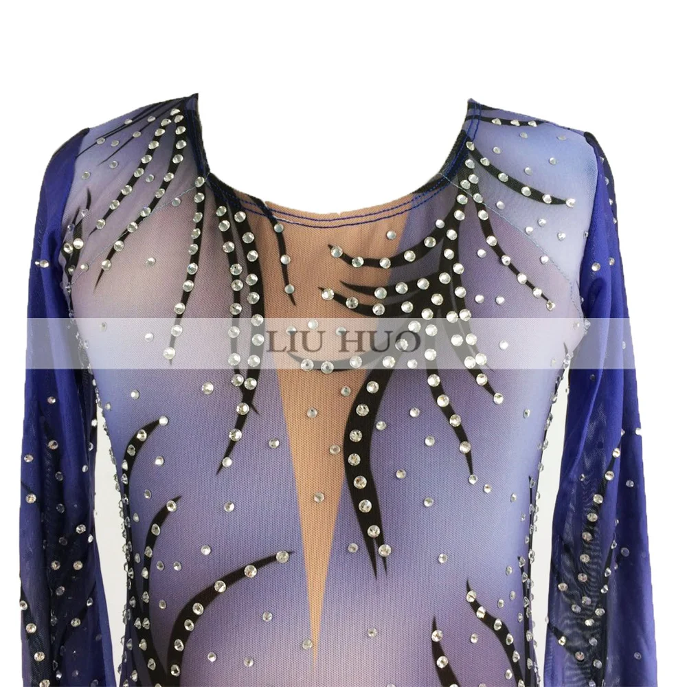 LIUHUO robe de patinage artistique femmes filles Performance sur glace Costume de gymnastique compétition justaucorps danse Ballet violet adolescents enfant