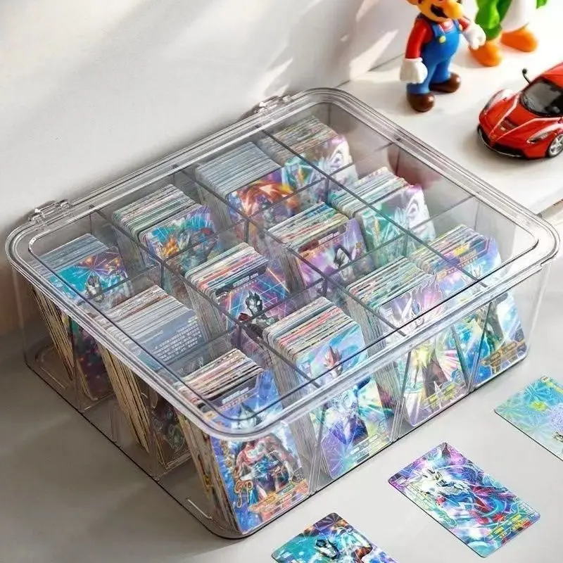 Photo card storage box Compartment Flip Box Acrylic display Transparent  Blind Card packaging Kpop Photocard organizer cover