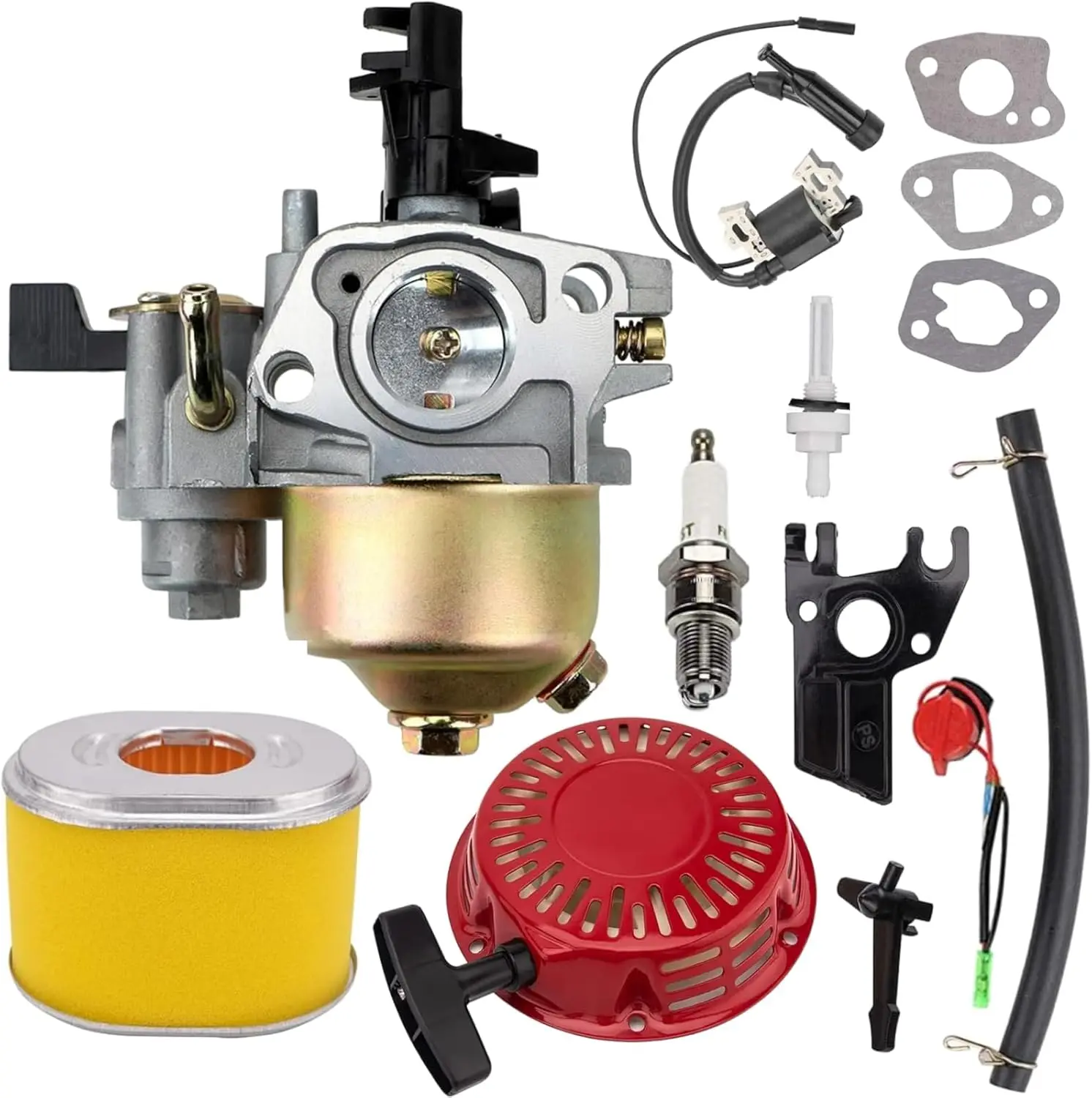 GX160 GX200 Carburetor Tune up Kits Fits for Honda GX120 GX140 GX 160 5HP 5.5HP 6.5HP Engine Parts, Rebuild Kit with Recoil Star