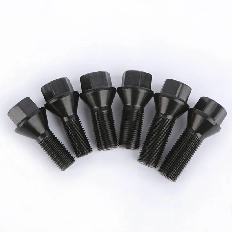 10pcs Car Wheel Alloy Steel Nut Bolts Screw M12x1.5 M14x1.25 For Mini BMW E46 E34 E53 E60 E91 E36 Thread Length 28/35/40/45/50mm