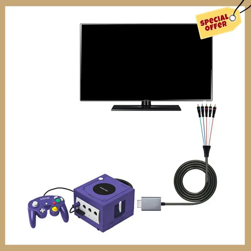 

Component Video 5RCA Ypbpr Cable For Nintendo Gamecube NGC Digital AV Output High Quality Image-WMAN