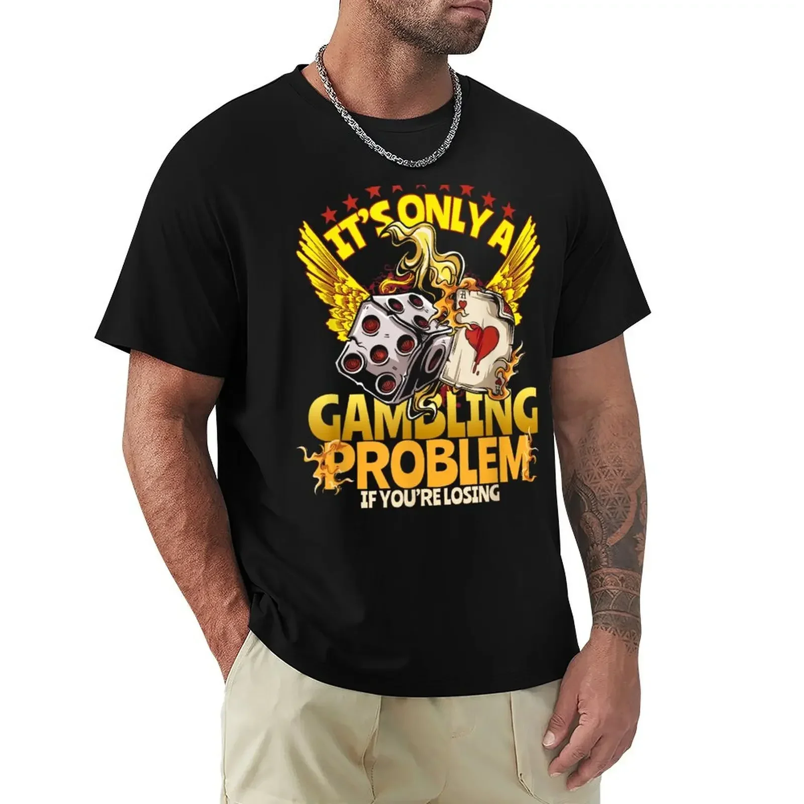 Plain Hippie Clothes Short Sleeve Tee Blouse T Shirts Funny Casino Gambling Poker Player Gambler T-Shirt Oversized Funny Style