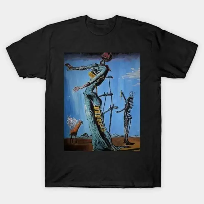 Gemälde „Die brennende Giraffe“ von Salvador Dali T-Shirt S 5XL Schneller Versand