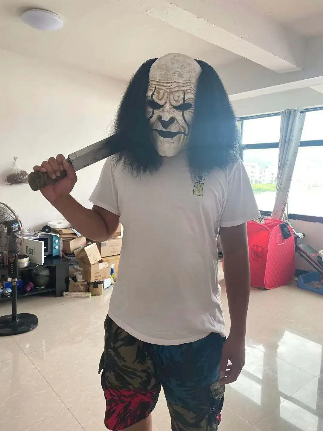 Adults Creepy Clown Face Mask Scary Joker Masks for Halloween