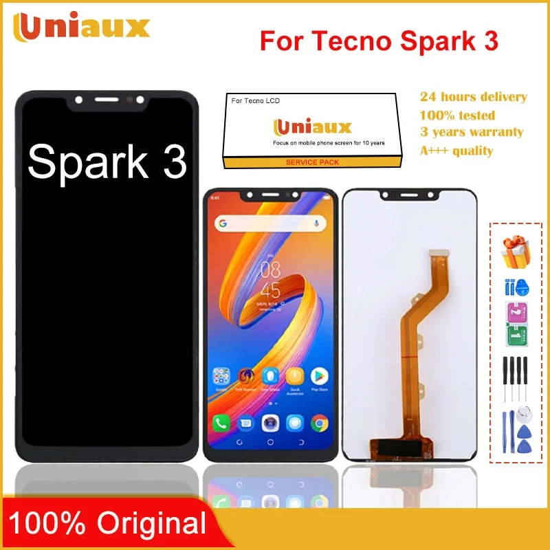 

6,2 "оригинальный для Tecno Spark 3 KB7 ЖК-дисплей кодирующий преобразователь сенсорного экрана в сборе Новинка для Tecno KB7j Ремонт Запасные части