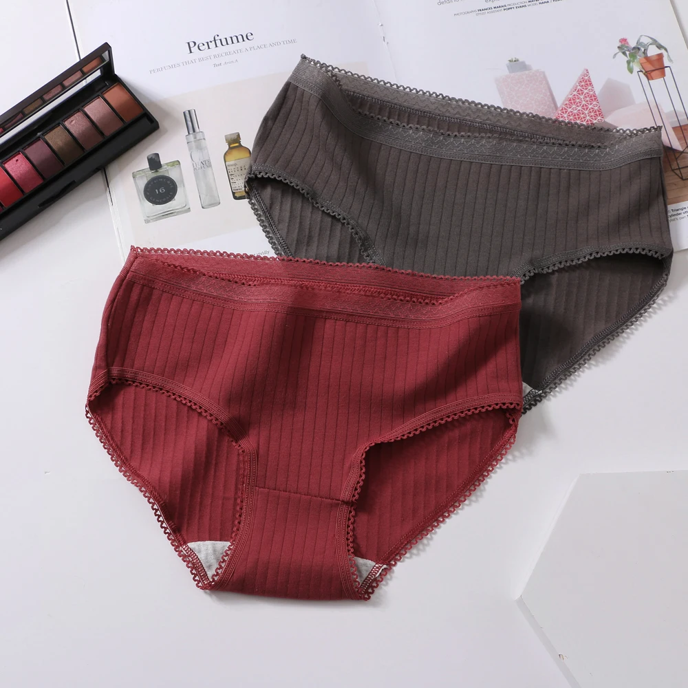 

FNIO 3PCS/Set Cotton Panties Women Underwear Lace Sexy Lingerie for Female Underpants Thong Panties Briefs Intimates