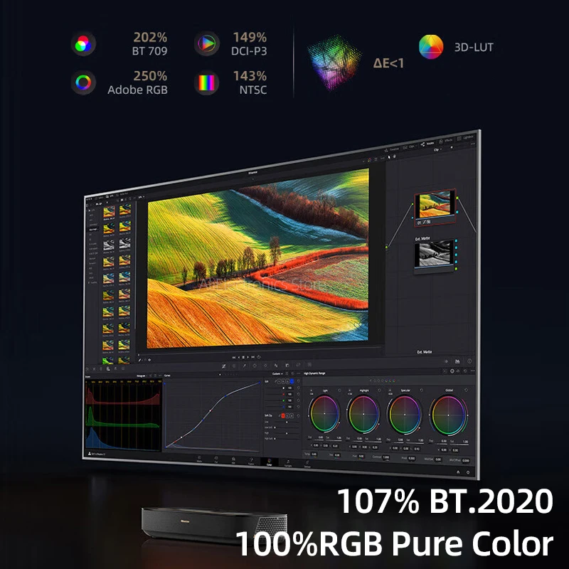 جهاز عرض هايسنس ثلاثي الألوان 300X تلفزيون قصير للغاية UST 4K جهاز عرض ذكي MEMC للعناية بالعين للمسرح المنزلي #3