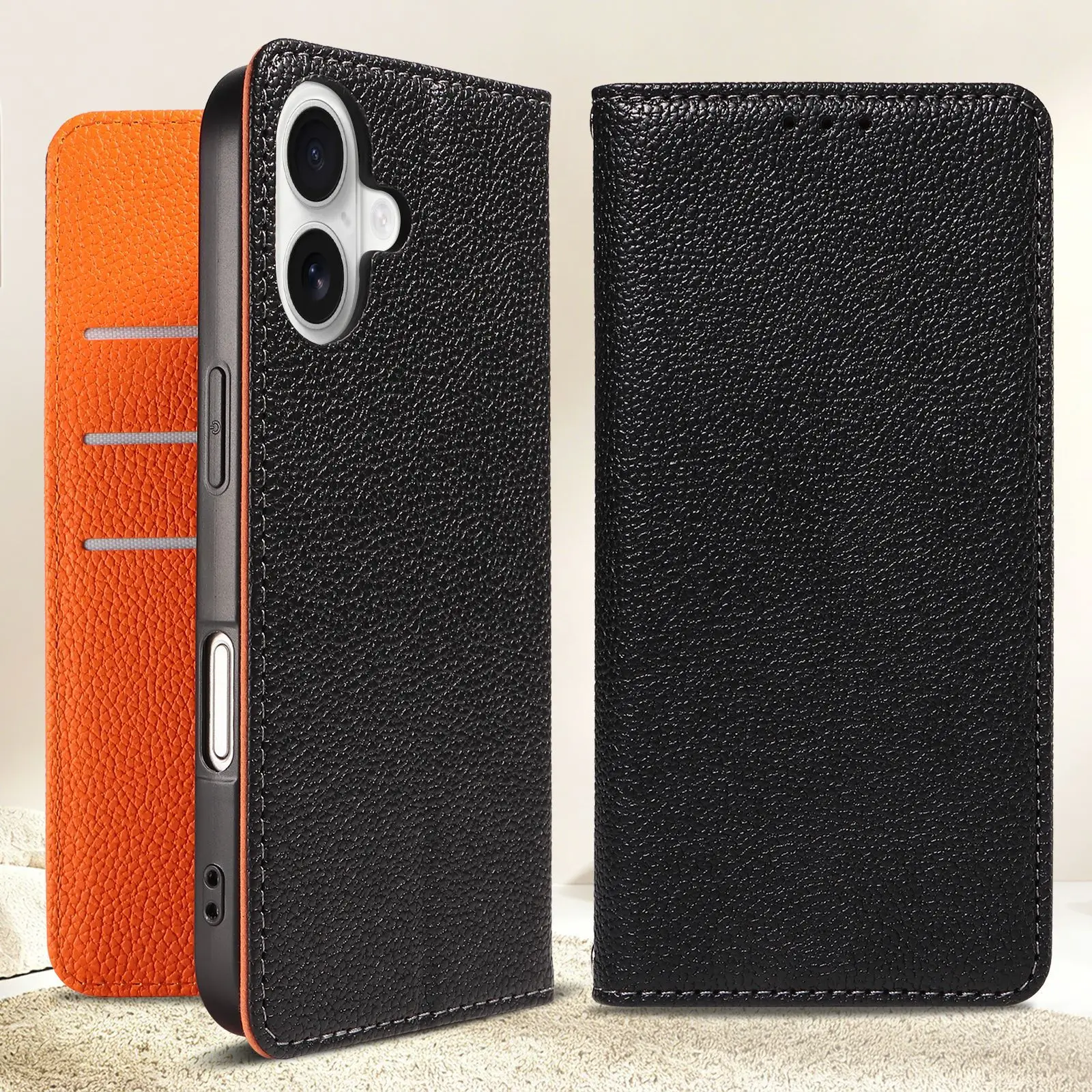 Coque PU Leather Case For iPhone 18 17 16 14 Pro Max 15 Plus Wallet Flip Cover Card Holder Lanyard Protective Funda