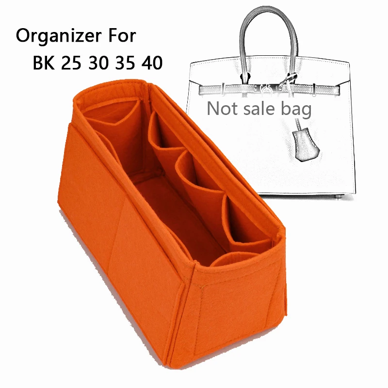 Ajuste para H Bag Birkins 25 30 35 Inserir Organizador, Organizadores de maquiagem Tote, Mulheres Bolsa Tote Liner Shaper, trapezoidal em ambos os