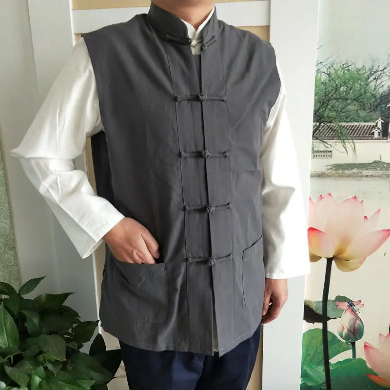 القطن الخالص الصينية Sle Jaet الرجال Svel الوقوف طوق سترة ملابس خارجية ربيع الخريف التقليدية تانغ دعوى الطبقة الخارجية #3