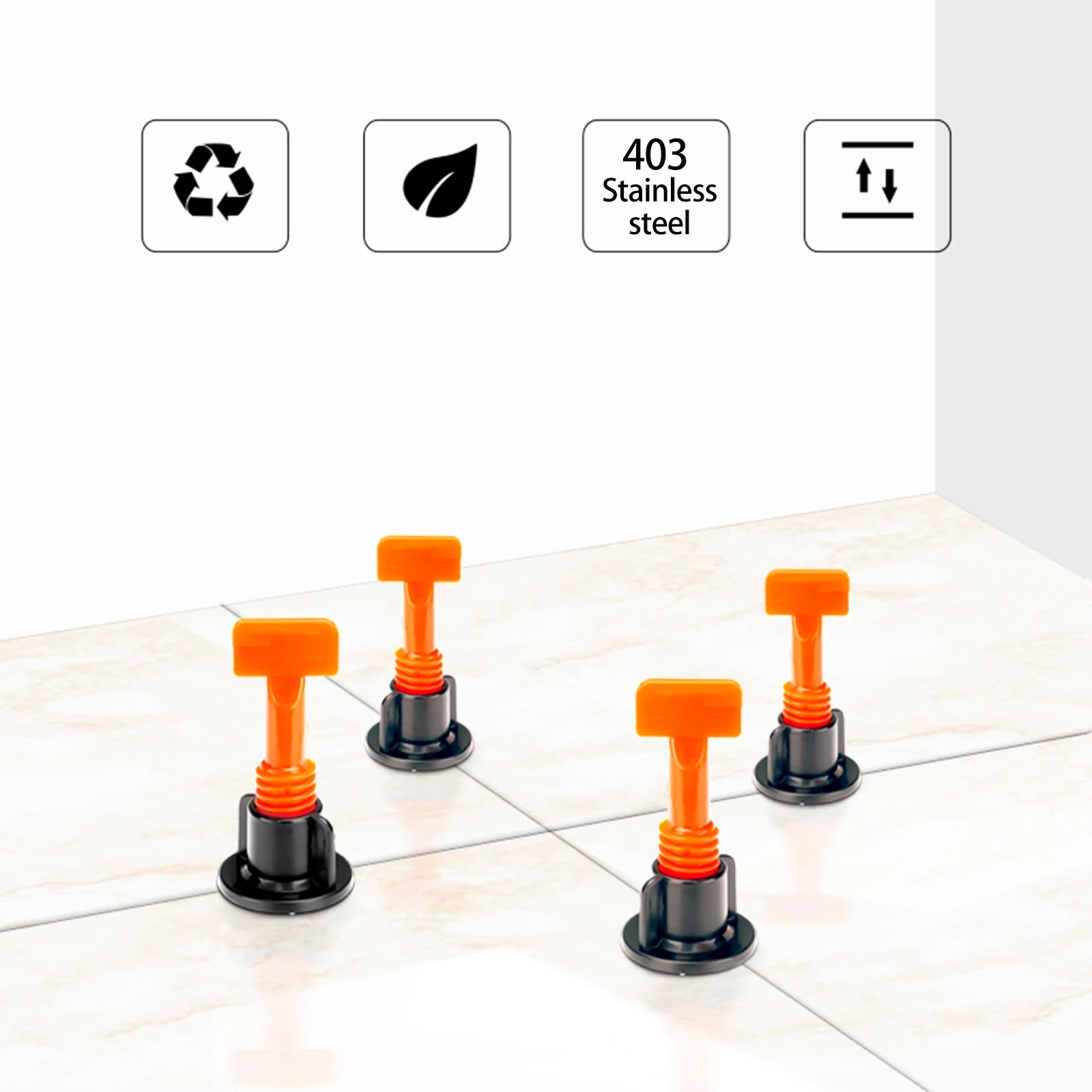 51Pcs Tile Leveling System Reusable Wear-Resistant Tile Installation Tool Kit Improve Floor Leveler Locator DIY