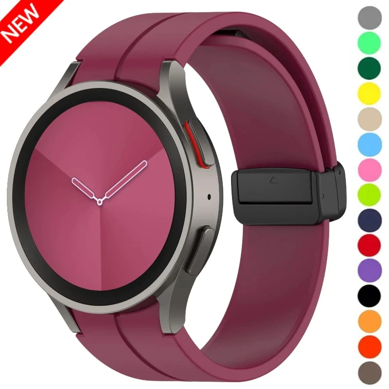 20 مللي متر سيليكون حزام لساعة سامسونج جالاكسي 6 الكلاسيكية 47 مللي متر 43 مللي متر برو 45 مللي متر المغناطيسي مشبك الفرقة ساعة 4/5/6/7 44 مللي متر 40 مللي متر Beacelet