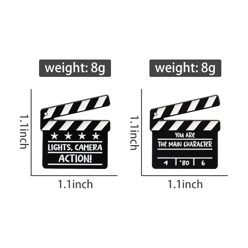 Lights,Camera,Action Movie Scene Clapperboard Enamel Pin You Are The Main Character Clapper Board Brooch Lapel Badge Jewelry Pin