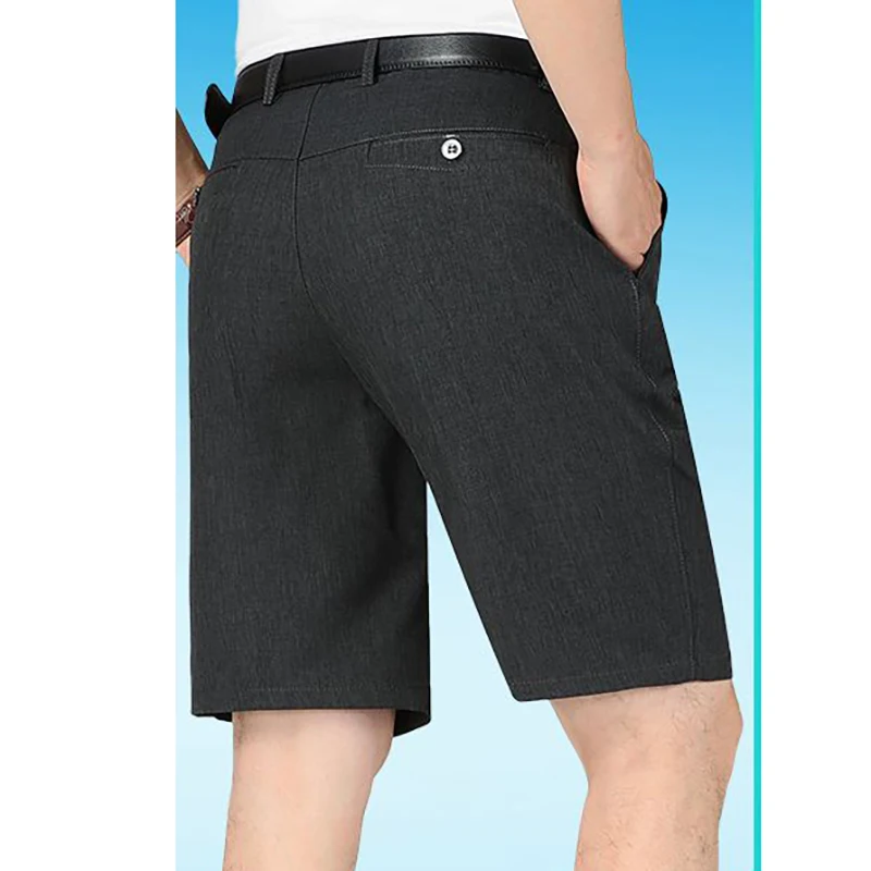 Shorts de cintura alta monocromático masculino com bolsos de zíper, shorts casuais de negócios, roupas soltas que combina com tudo, nova moda, verão 2022