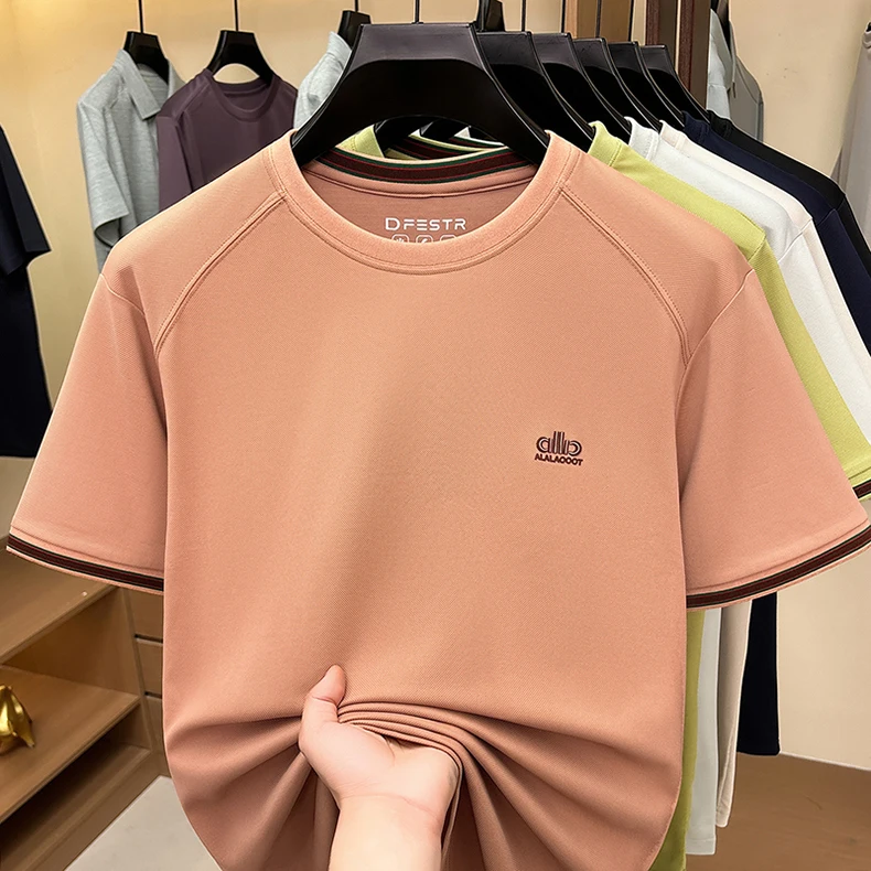 Luxus Marke Kurzarm T-Shirt Männer Designer Mode Buchstaben embossed neue runde Kragen Komfort atmungsaktive Freizeit Sommer Tops – Detail 16