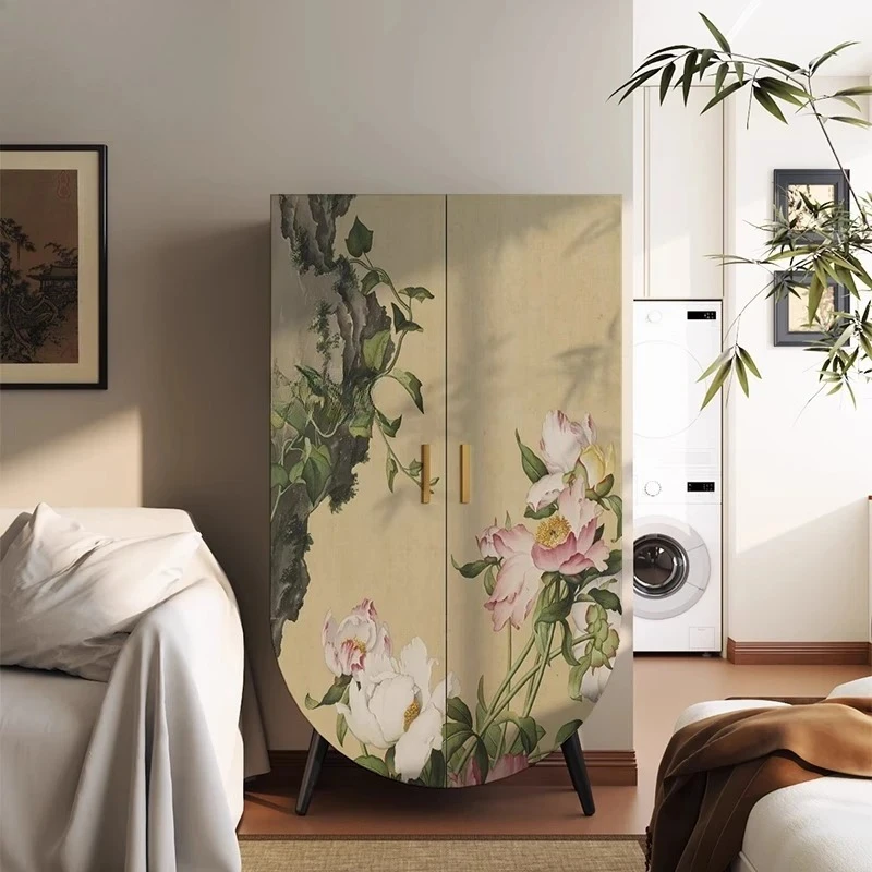 Китайский шкаф в виде лотоса, украшение для хранения, французский шкаф для хранения в гостиной, подвесной шкаф для хранения дома