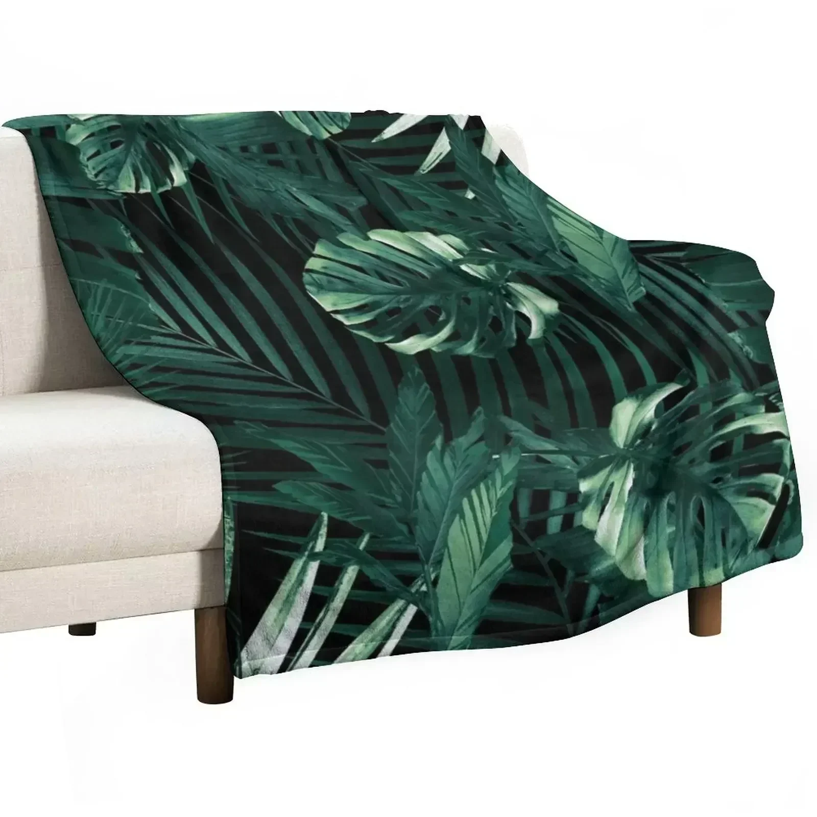 

Tropical Jungle Leaves Night Siesta #1 #tropical #decor #art Throw Blanket Polar Luxury Thicken Hairys Heavy Blankets