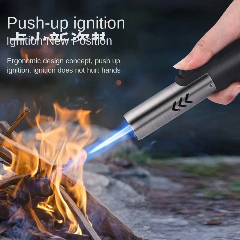 2024 HONEST Torch Spray Gun New Metal Windproof Jet Flame Gas Lighter Portable Kitchen Outdoor BBQ Turbine Igniter