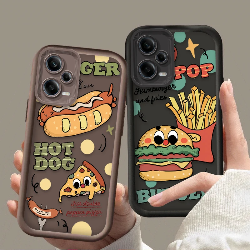 Funny Hamburger Case for Xiaomi Redmi Note 13 12 11 Pro Plus 4G 5G 12S 11S 10S 10 9 9S Redmi 14C 13C 12C A3 12 Silicone Cover