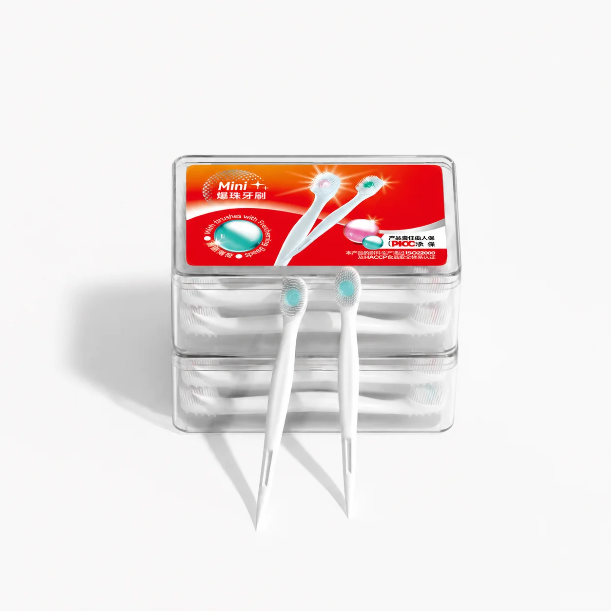Water Saving Disposable Floss Toothbrush Set 2 Boxes 40Pcs, Integrated Mouthwash Portable No Rinse Travel Oral Cleaner
