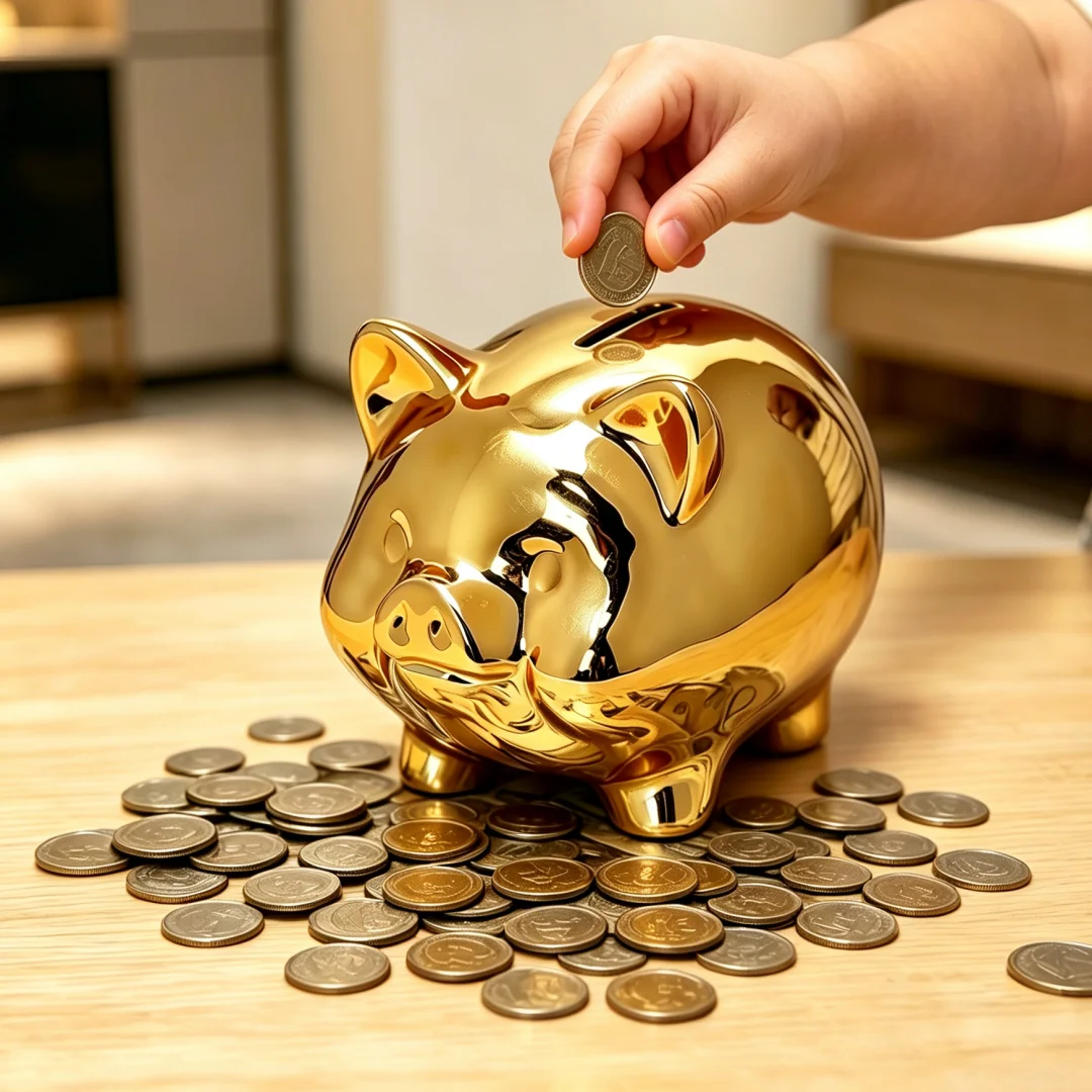 Mini Gold Plated Ceramic Piggy Bank Kids Coin Saving Box Cute Metallic Pig Money Jar Home Desk Decor Children Gift