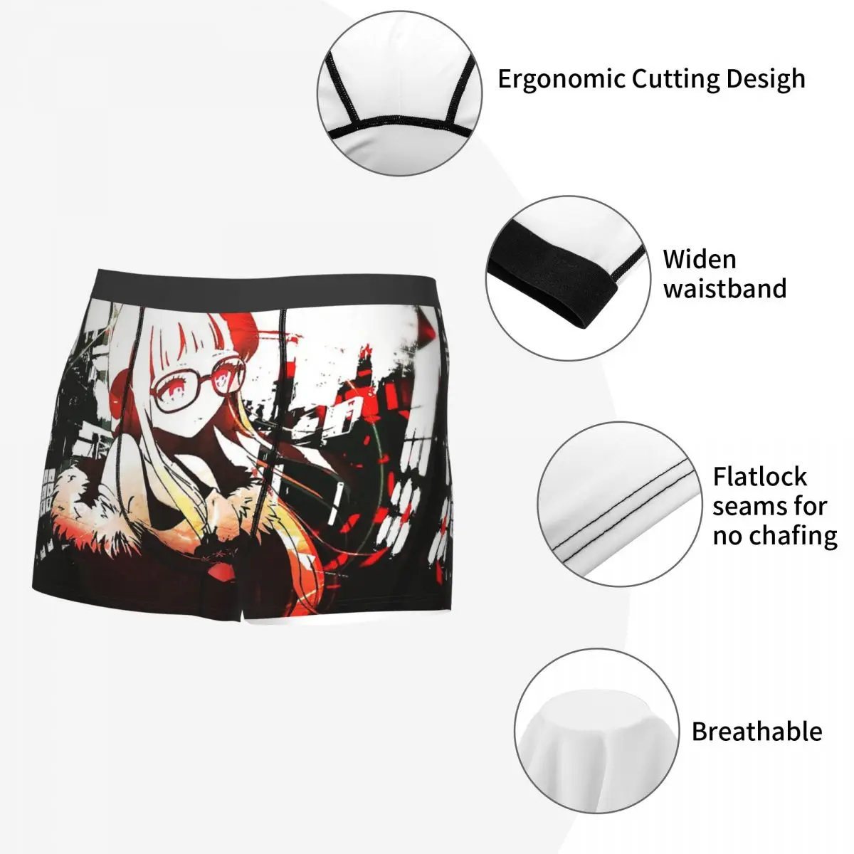 Futaba Sakura Persona 5 P5 Game Underpants Homme Panties Male Underwear Ventilate Shorts Boxer Briefs