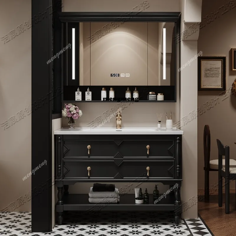 

Sink Quality Cupboard Desgin Wooden Drawers Storage Organizer Cupboard Bathroom Mirror Modern Archivadores Trendy Furniture