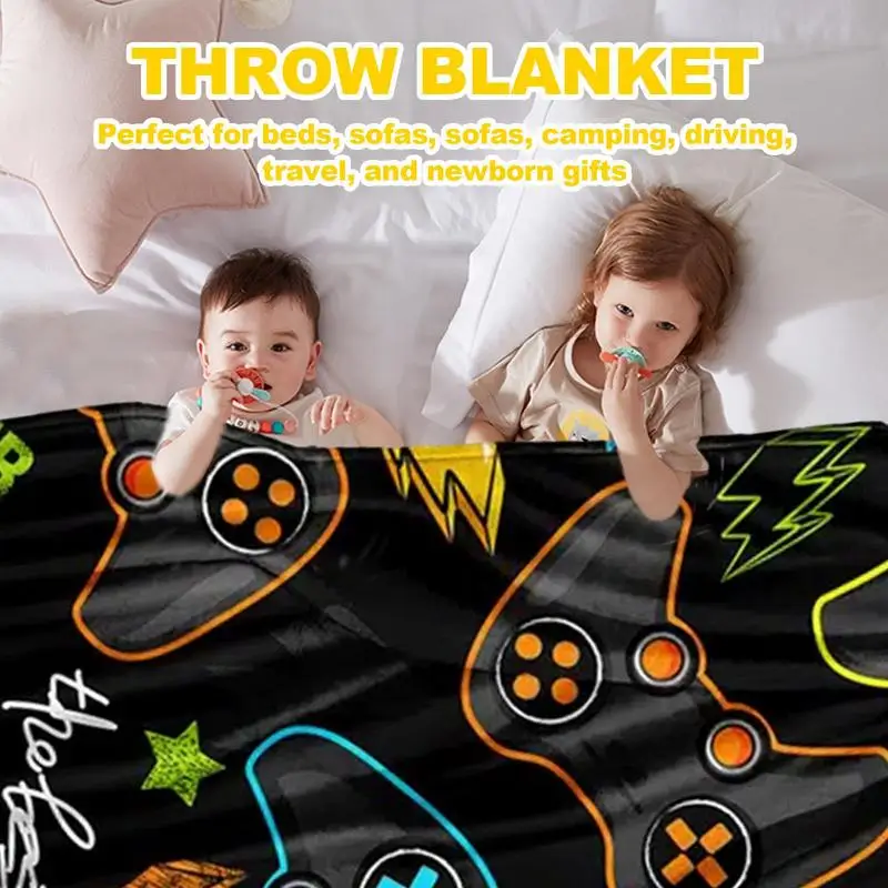 Soft Flannel Blanket Soft Throw Blanket Game Controller Flannel Game Blanket Warm Nap Blanket Cozy Lightweight Bed Blankets For