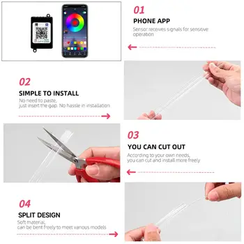 Osvětlení interiéru auta Neonové RGB s optickými vlákny Atmosférické neonové osvětlení Sada podsvícení Ovládání APP Auto Dekorativní ambientní lampa do interiéru 10 nejlepší prodej Premier Optics - №3