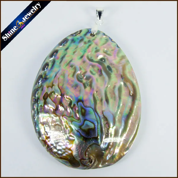 

Ожерелье из натуральной раковины Paua Abalone, подвески, ювелирные изделия, новая мода, Женское Ожерелье из кожаной цепи S073