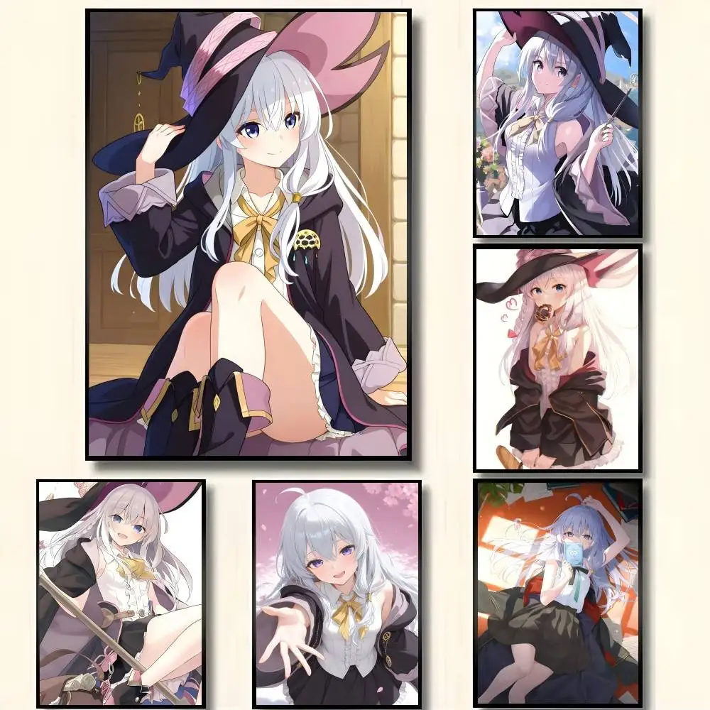 Anime-Charakter-Elaina-Poster, hochwertige selbstklebende Wandkunst-Dekorationen, farbige Drucke, klebrig