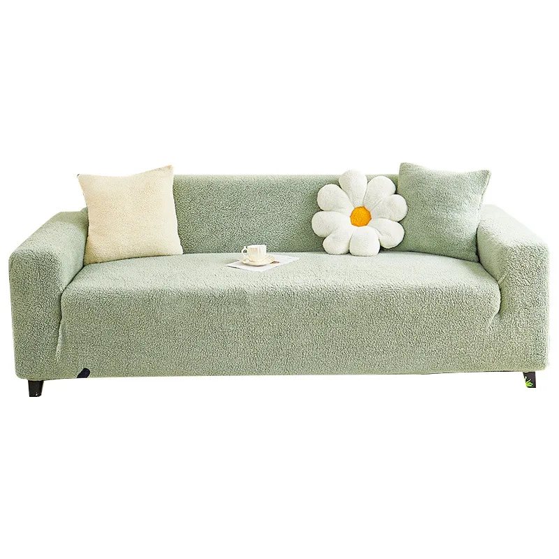 Elastische Verdikte Pluche Sofahoes Winter Sofahoes All-inclusive Universele Anti-Kattenkras Beschermhoes