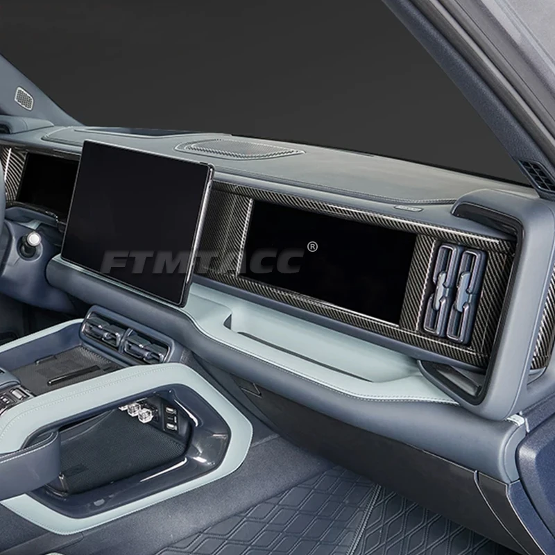 LHD For Denza B5 2025 2026 Front Side Dashboard Air Conditions Outlet Cover AC Vent Center Console Trim ABS 5D Carbon Fiber