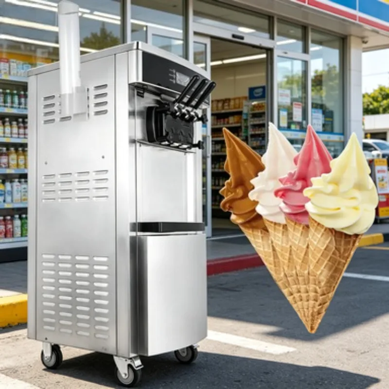 3 Flavor Soft Serve Ice Cream Vending Machine Commercial Maker Frozen Yogurt Equipment Gelato Unit for Shopping Center
