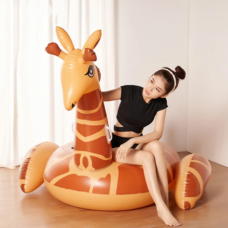 200cm Aufblasbare Giraffe Schwimmen Ring Pool Float Matratze Alpaka Schwimmen Kreis Strand Sommer Wasser Aufblasbare Spielzeug Piscina