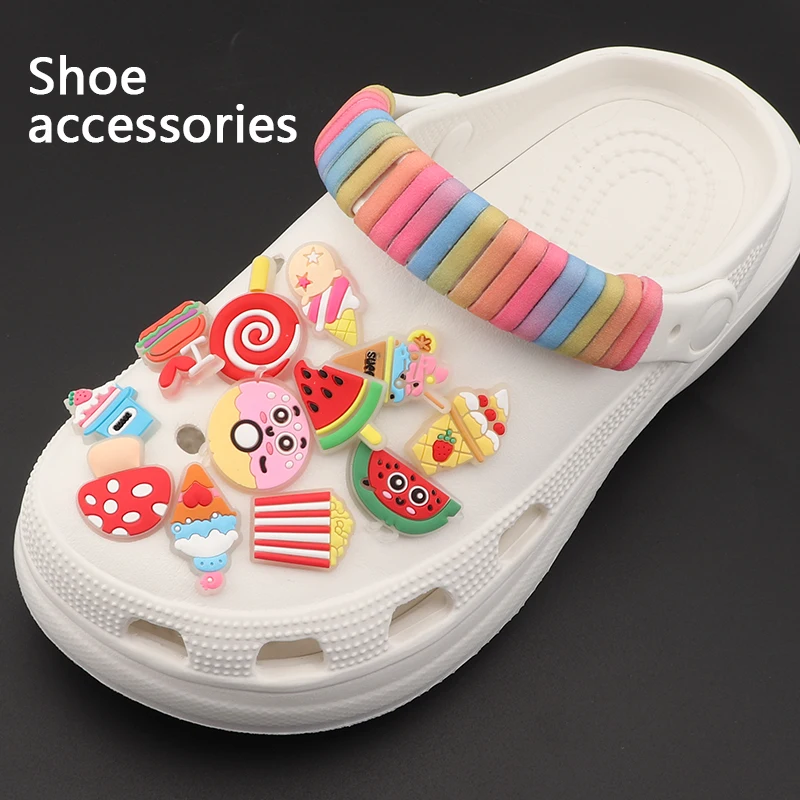 1PCS Glow in The Dark Shoes Charms for Clog Slides Sandals Girls Women Fruit Ice Cream Shoe Decorations for Bracelets Party