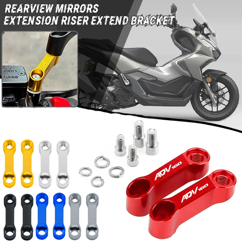 

For ADV160 adv 160 2010-2024 Motorcycle Accessories Aluminum Mirrors Riser Extension Bracket Rearview Mirror Extend