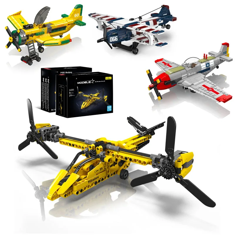 

Military Fighter Model MOC Building Blocks 24060/24068/24066/24051 Racing Aircraft Assembly Collectible Small Bricks Toys Gifts