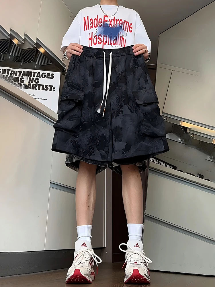 

American Dyed Large ket Workwear orts Men's Summer Youth Baskeall Pants Casual Sports Five-Point Middle Pants