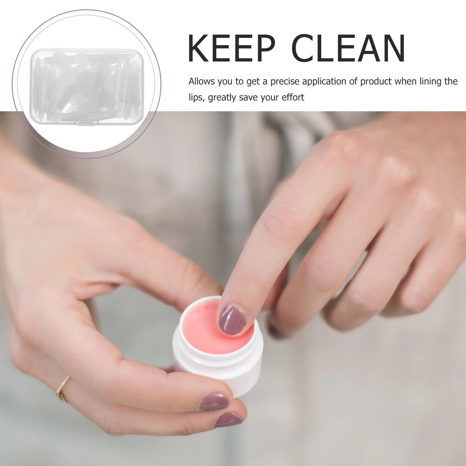 

1Set White Silicone Lip Brush Portable Lipstick Applicator Makeup Tool for Professional Full Lip Color Application