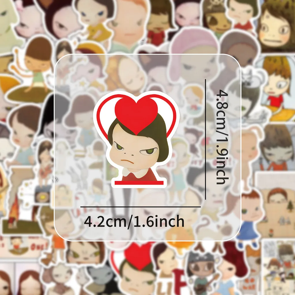 54 قطعة من ملصقات الدمى ذات الرأس الكبير للرسوم التوضيحية الكرتونية - شارات مقاومة للماء مرسومة يدويًا للأطفال لتسجيل متجر YourLife #5