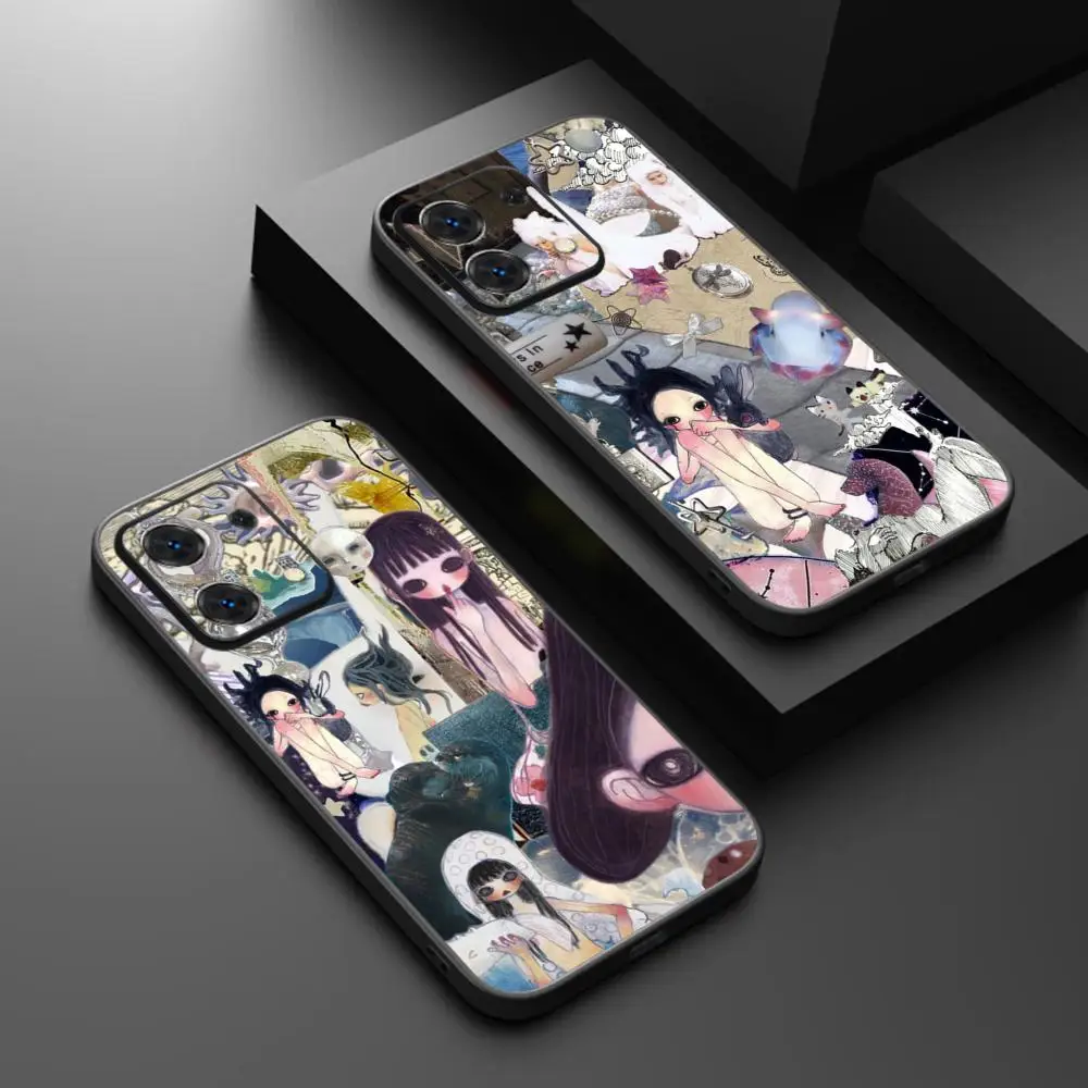 Funda de Teléfono con Diseño de Aya Takano, Pintura Japonesa, para Redmi Note 14 13 12 11 Pro Plus S 5G 14C A3, Funda Protectora Negra Suave