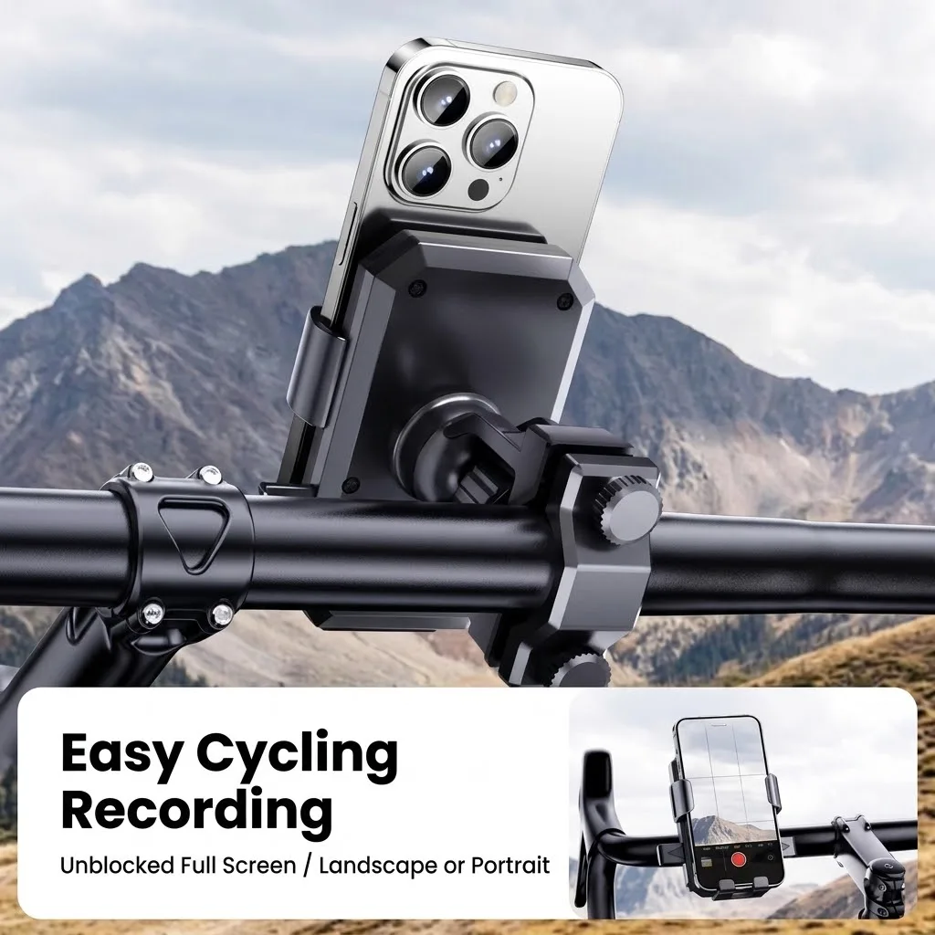 Universal Motorcycle Bicycle Phone Holder Handlebar Mount 360 Rotation Anti Shake Scooter GPS Navigation Bracket